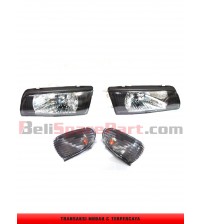 LAMPU DEPAN MITSUBISHI LANCER EVO 3 SMOKED CRYSTAL (1993 - 1996) SET + SEN